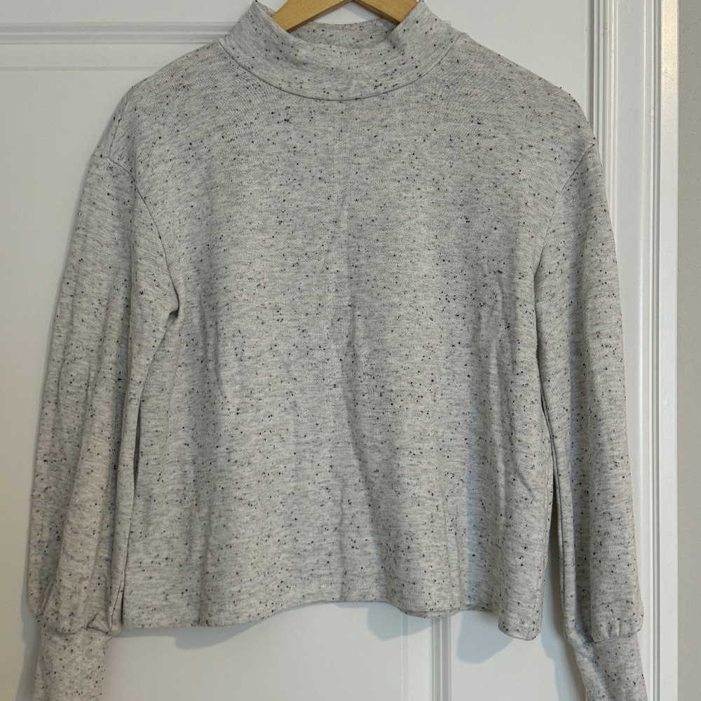 Madewell sweater, light grey, size small, mock turtleneck